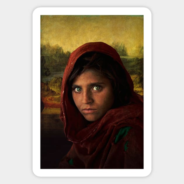 Mona Lisa - Afghan Girl Sticker by Paskwaleeno